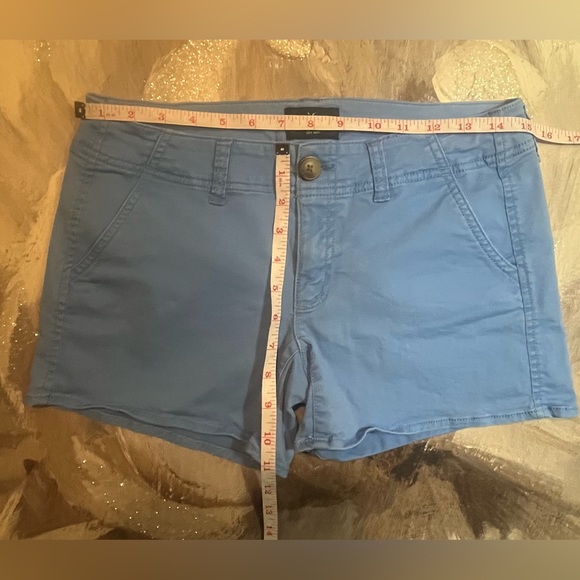 American Eagle Chino Shortie 2016 Blue Stretch Cotton Shorts W/ Pockets Size 4 - Picture 6 of 7